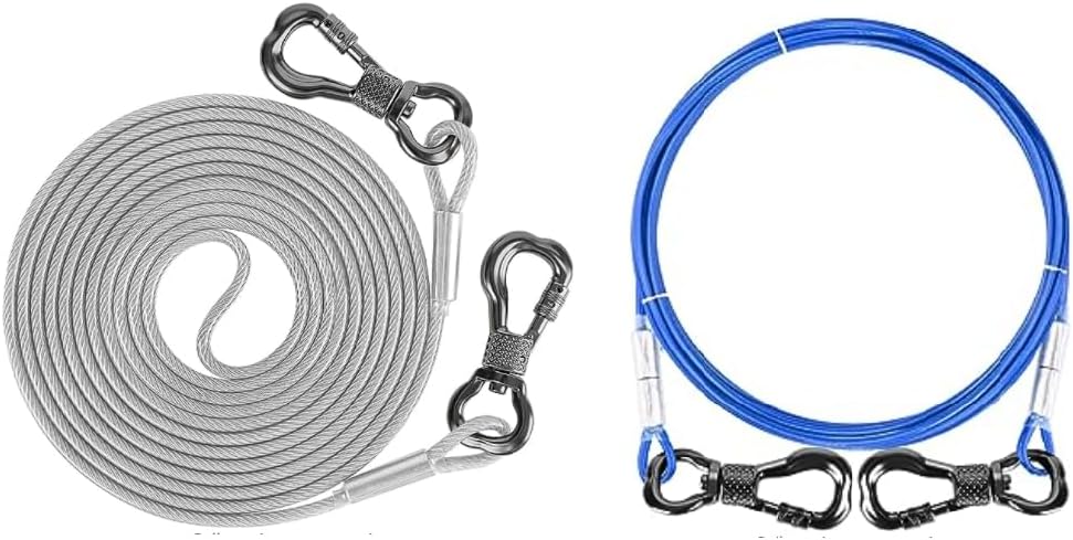 XiaZ Dog Tie Out Cable 40ft Silver, XiaZ Dog Tie Out Cable 10ft