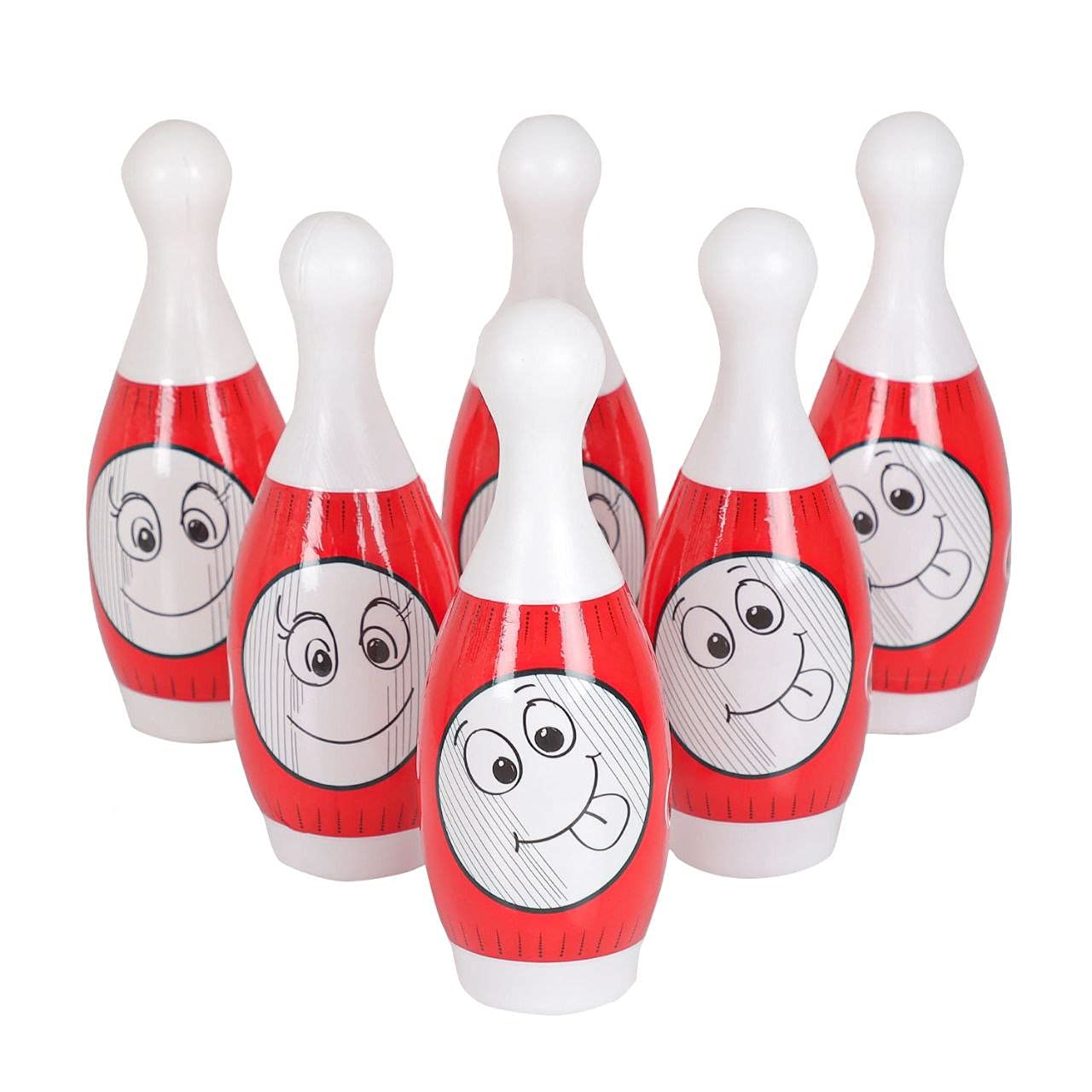 NIYANETAIL 6 Pin 2 Bowling Game Set for Kids with 6 Pin 2 Ball Sport Toys Gift for Baby Boys Girls Age 3 4 5 6 7 8.12 Years Old Plastic (Emoji Multicolor)