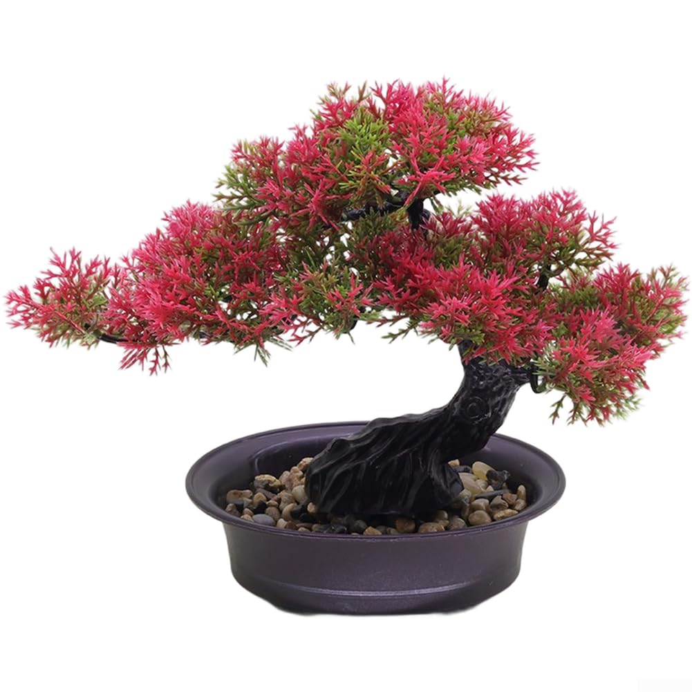 Bonsaï artificiel 24cm centre de table en pot plastique d'intérieur