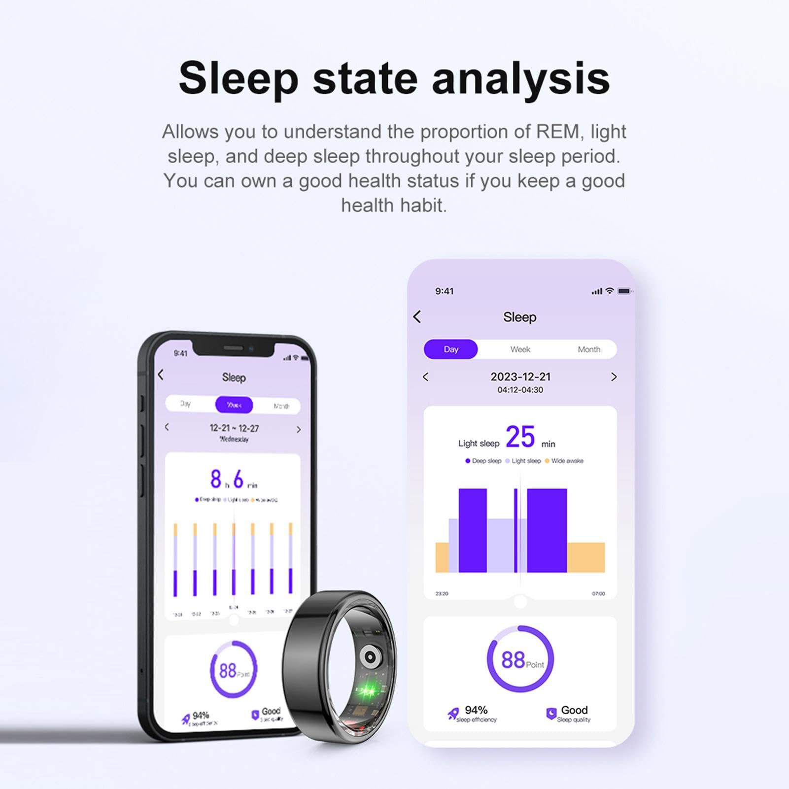 smart women men, fitness tracker, sleep tracker, impermeabile health tracker per sport, activity tracker, cardiofrequenzimetro, registratore del sonno promemoria attività