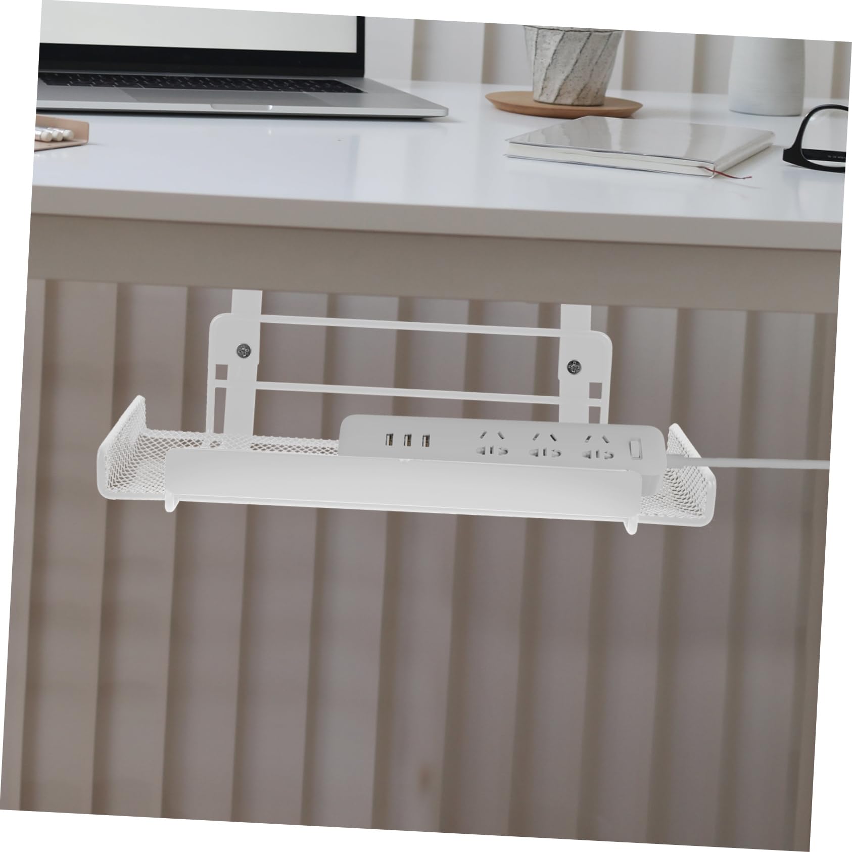 HOOTNEE Holder Under Desk Wire Organizer Rack Compact and Sturdy Design for Efficient Cable Storage for Home Office and Study Rooms