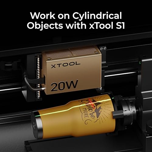 Miniatura 5 de xTool RA2 Pro para xTool P2, S1, D1 Pro, F1, M1 y la mayoría grabador láser (debe con elevador), mandíbula rotativa, módulo de grabado de rodillo