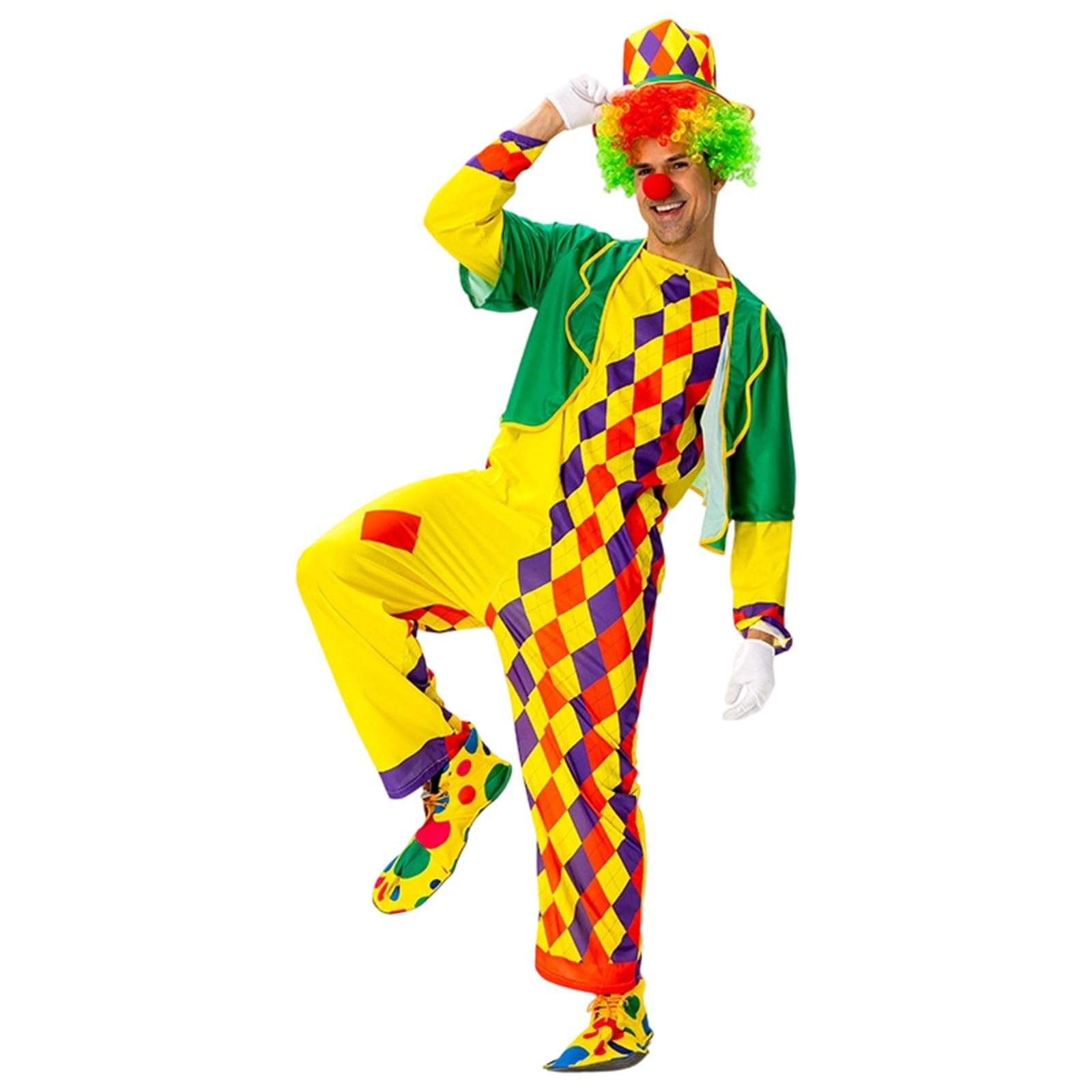 Adult Clown Circus Costume Party Fancy Dress Outfit Party Fashion - Clown Costume Unisex Adult Circus Children's Parties 2026 Carnival Theme Parties Adult Costume for Stage Performance Unisex