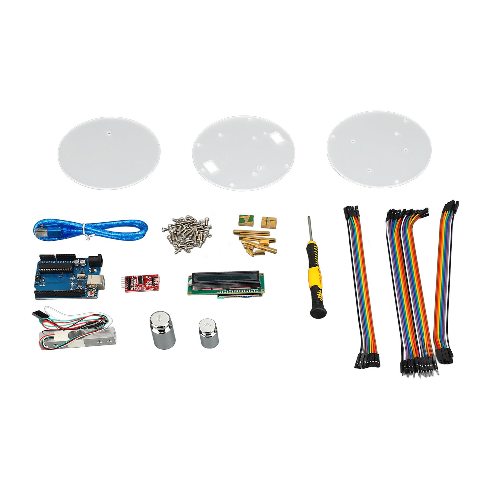 Tyenaza Kit de placa de desarrollo de báscula electrónica, pantalla LCD 1602, kit de programación de báscula digital de alta precisión con celda de carga de 5 kg