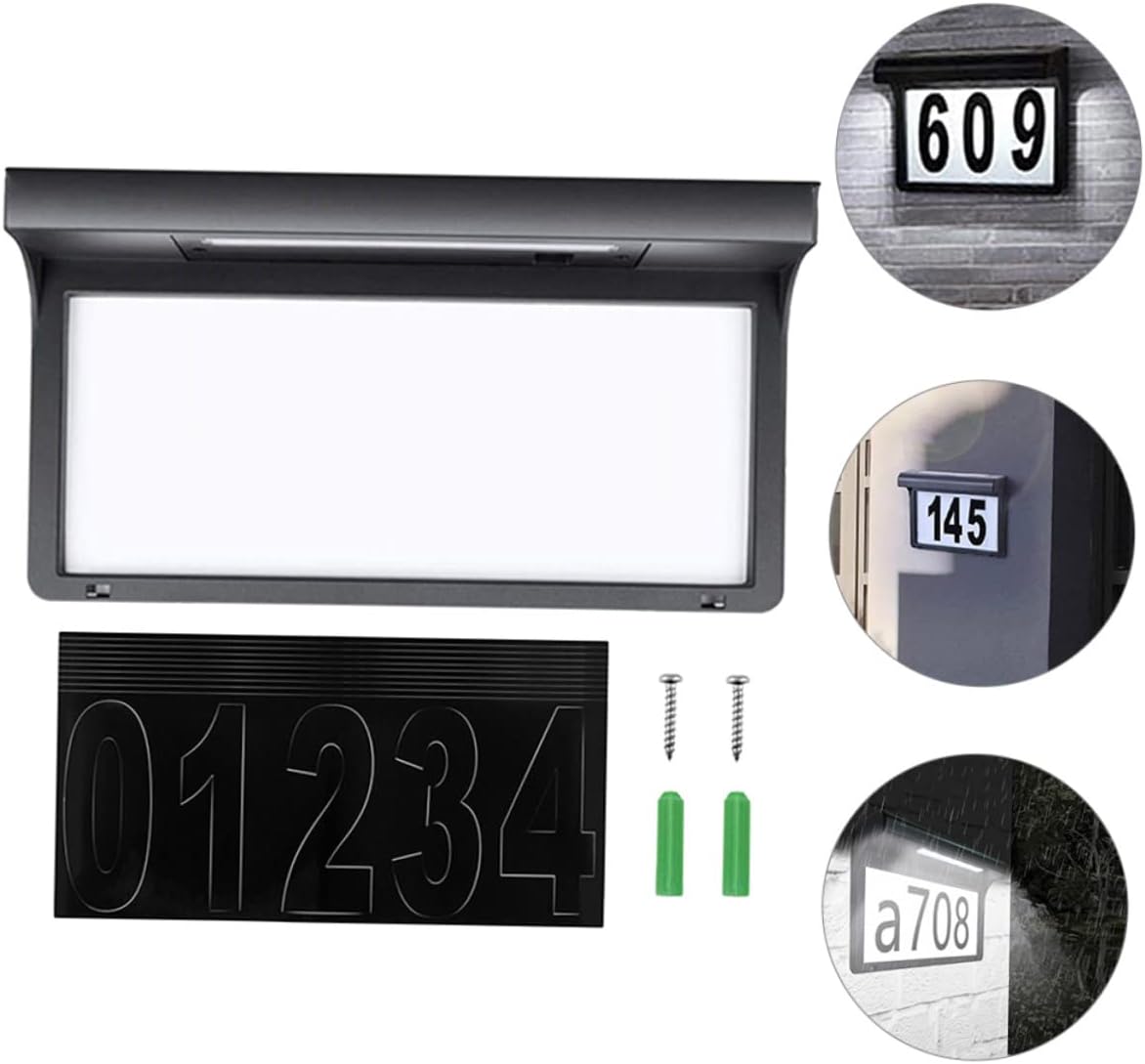 DOITOOL Pcs Solar-powered Led Address Numbers Decorative House Signs for Outdoor Use