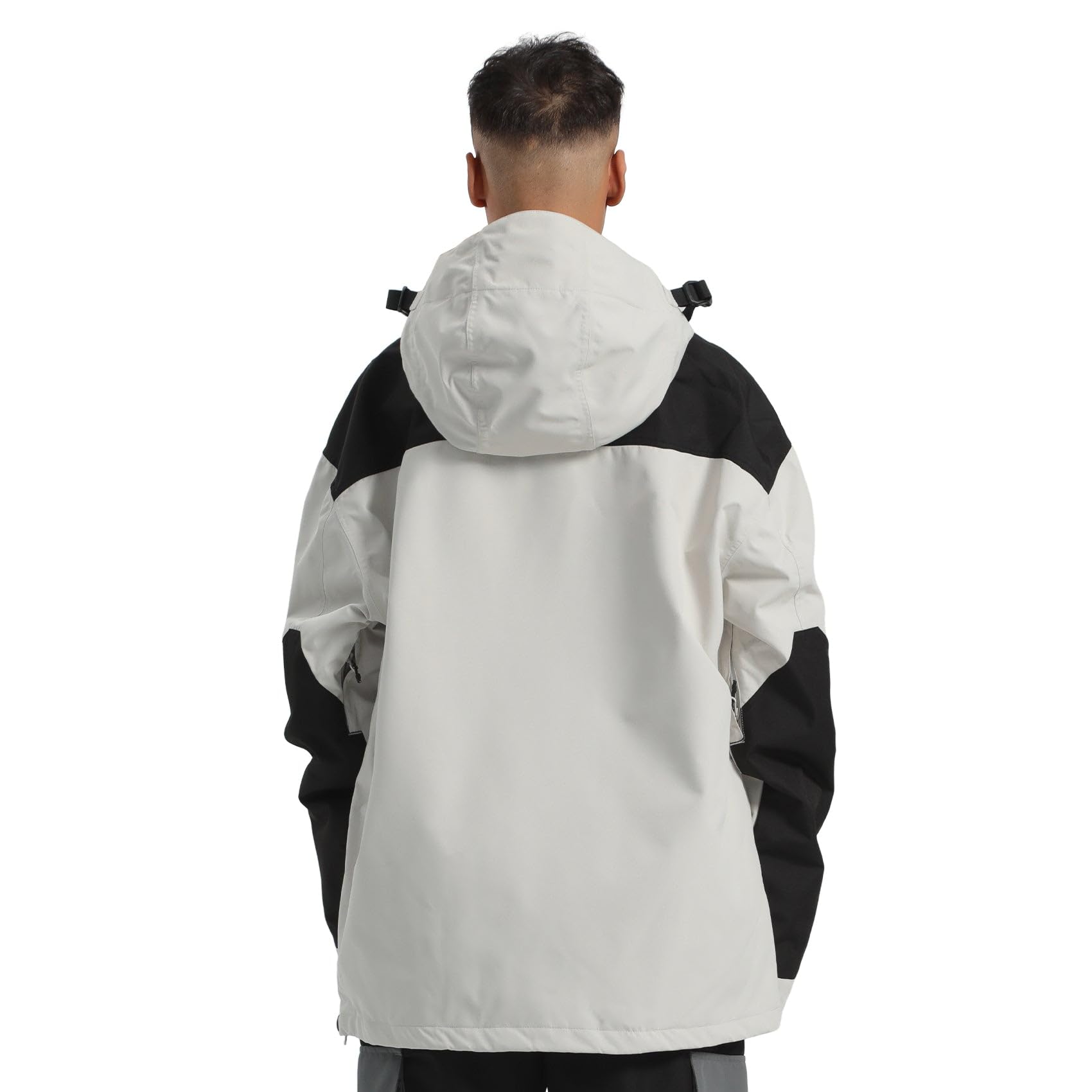 GSOU SNOW Veste de Ski et Snowboard pour Homme - Multi-poches Ample Baggy Unisexe Imperméable Coupe-vent Respirant Chaud à Capuche