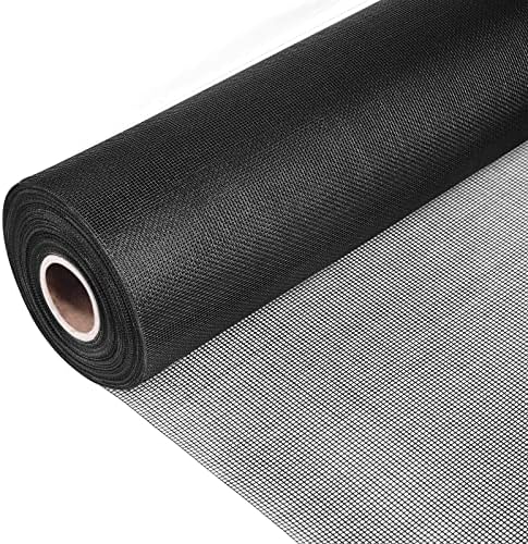 Fiberglass Screen Roll High Visibility and Durable Screen Easy to DIY Repair or Rescreen Window and Door Screen (36” x 100’, Black)