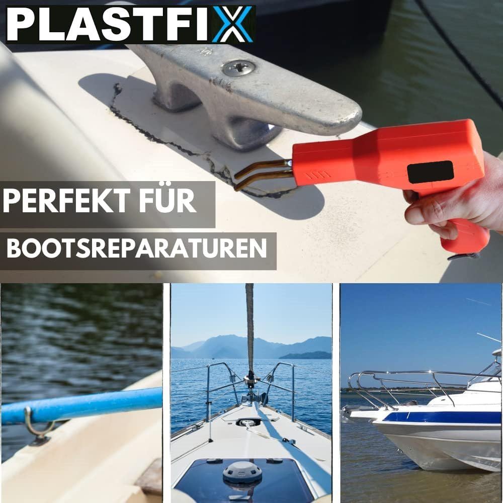 PLASTFIX spawarka do tworzyw sztucznych do spawania zderzaków, zestaw naprawczy do samochodu, plastikowa spawarka wraz z 200 klamrami spawalniczymi