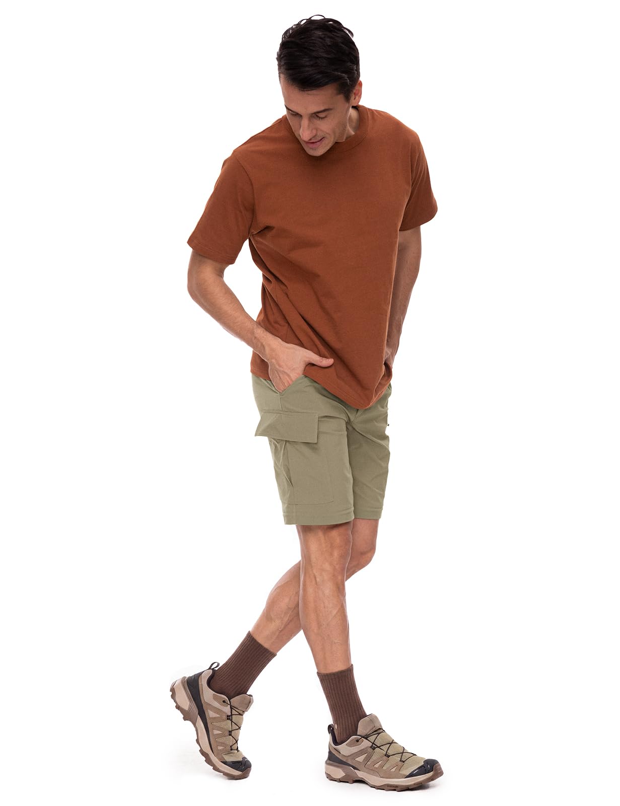 Wespornow Pantalon Cargo Convertible pour Homme à séchage Rapide léger et Respirant avec Fermeture éclair pour randonnée, l'extérieur, la pêche, Le Safari