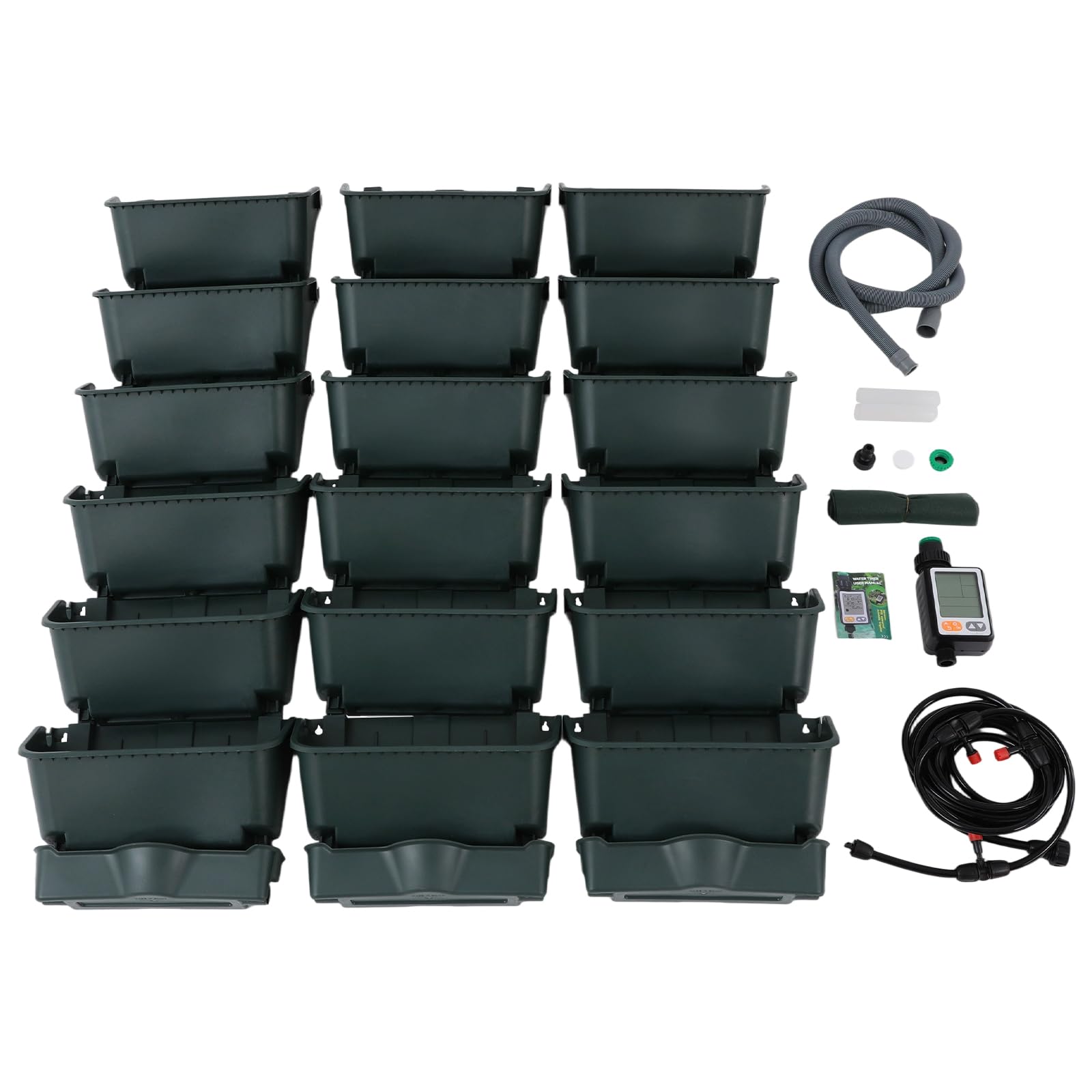 Hängende vertikale Wand Pflanze mit Automatischem Bewässerungssystem, Platzsparende Pflanzenwand Vertikaler Garten Pflanzenwand Blumentopf Set für Hof Garten Balkon Home Decoration (Grün)