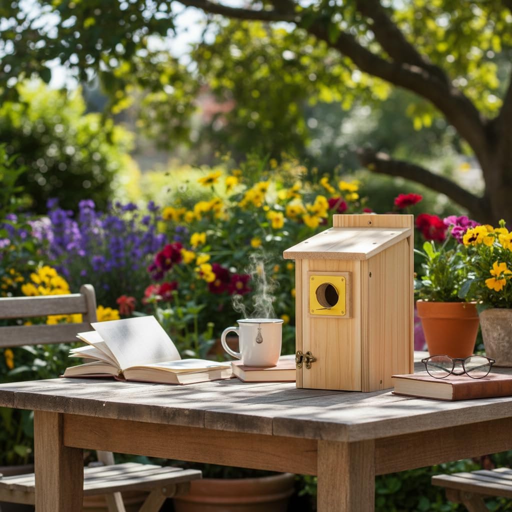 2 Pack Bird Houses for Outside Clearance with Copper Guard, Cedar Bird House Outdoor, Bluebird Finch Swallow Wren Chickadee Assembly Required，Lacquer Finished,Outdoor 5 Years Usage