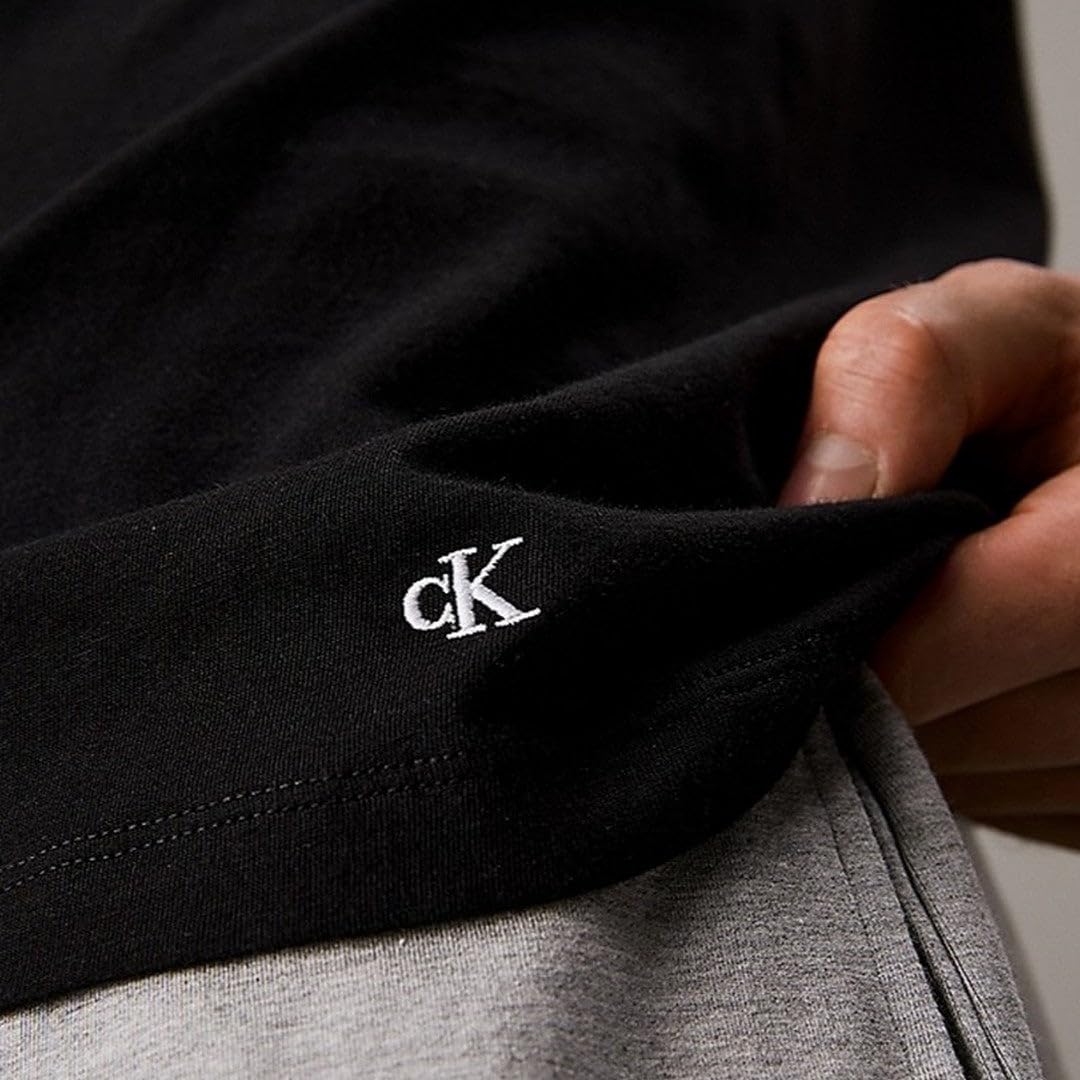 CALVIN KLEIN Męska koszulka S/S CREW NECK 3PK LV00NB4051 S/S, Multi (czarny, biały, szary wrzosowy), XXL, Multi (czarny, biały, szary wrzosowy), XXL