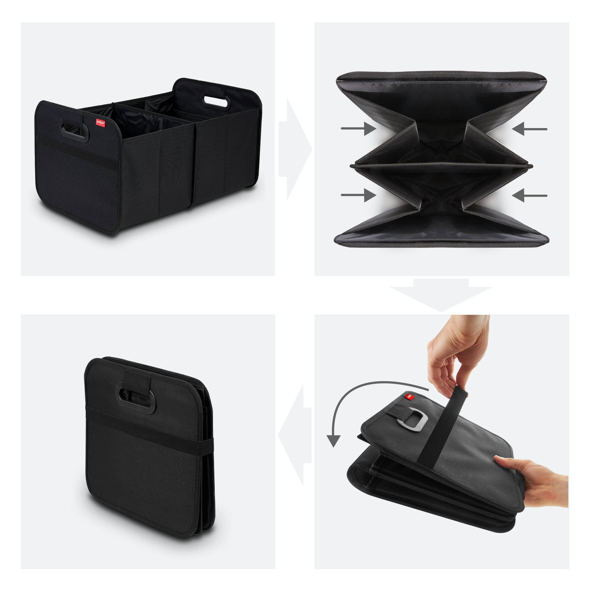 achilles Organizer Bagagliaio Auto con Inserto Refrigerante - 35L Box Refrigerante Pieghevole - Organizer per il Bagagliaio - Borsa Refrigerante - Box Refrigerante Pieghevole - Nero - 50x32x27 cm