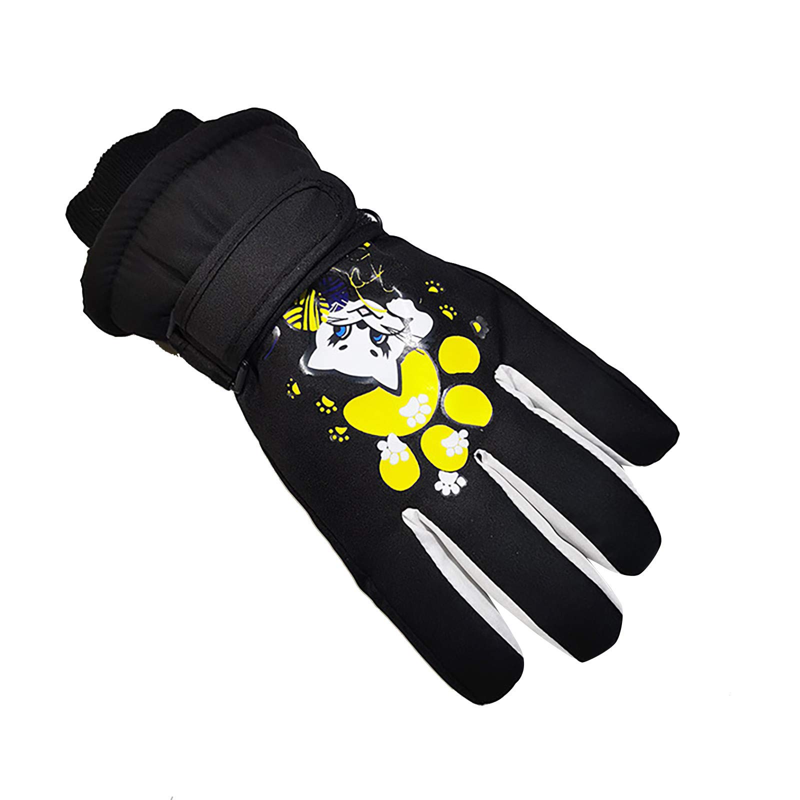 Guanti da sci per bambini, per bambini, invernali, ispessiti, per ciclismo, snowboard, tinta unita, caldi e antivento, per sport