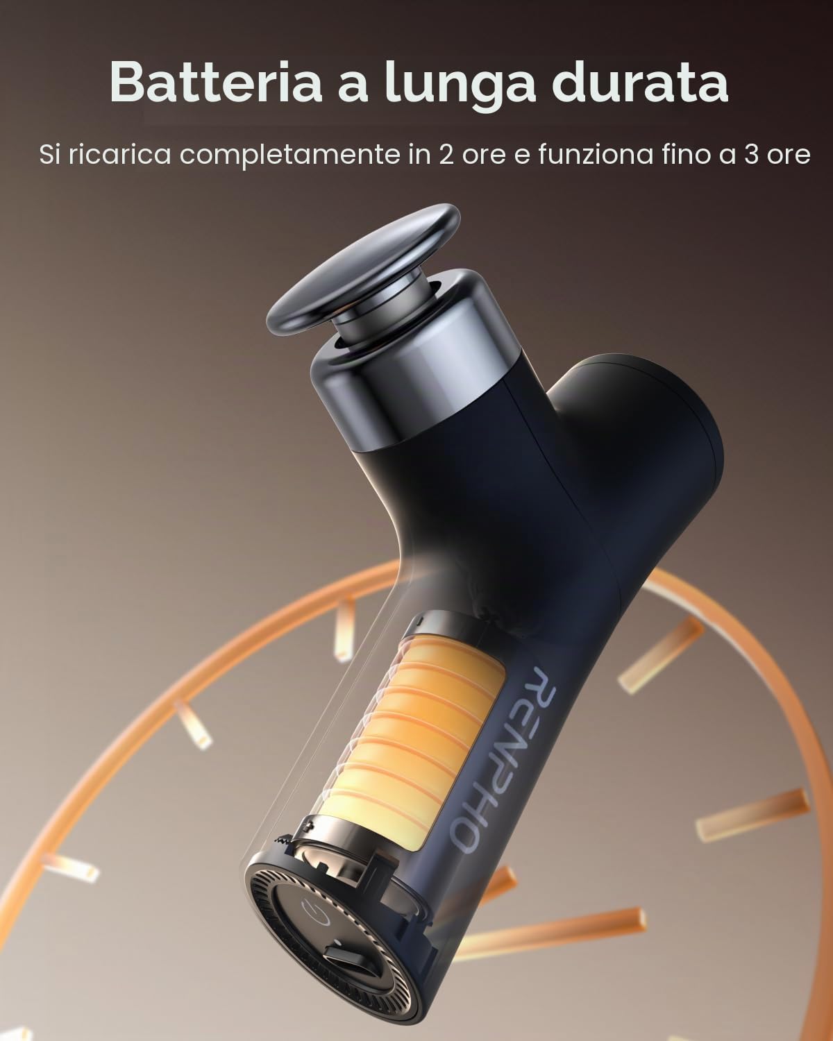 RENPHO Mini Pistola Massaggio Muscolare da 3200 RPM, compatta e potente | Mini Pistola Massaggio Muscolare ultraleggera e silenziosa, ideale per viaggi, lavoro e uso quotidiano