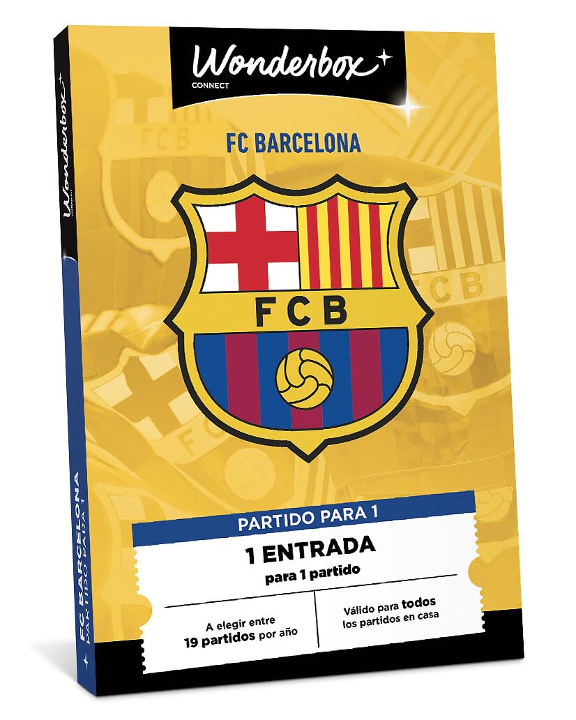 WONDERBOX Connect - Caja Regalo - FC Barcelona - 1 Entrada para 1 Partido - para Todos los Partidos en casa - Spotify Camp NOU - Válido Durante 27 Meses