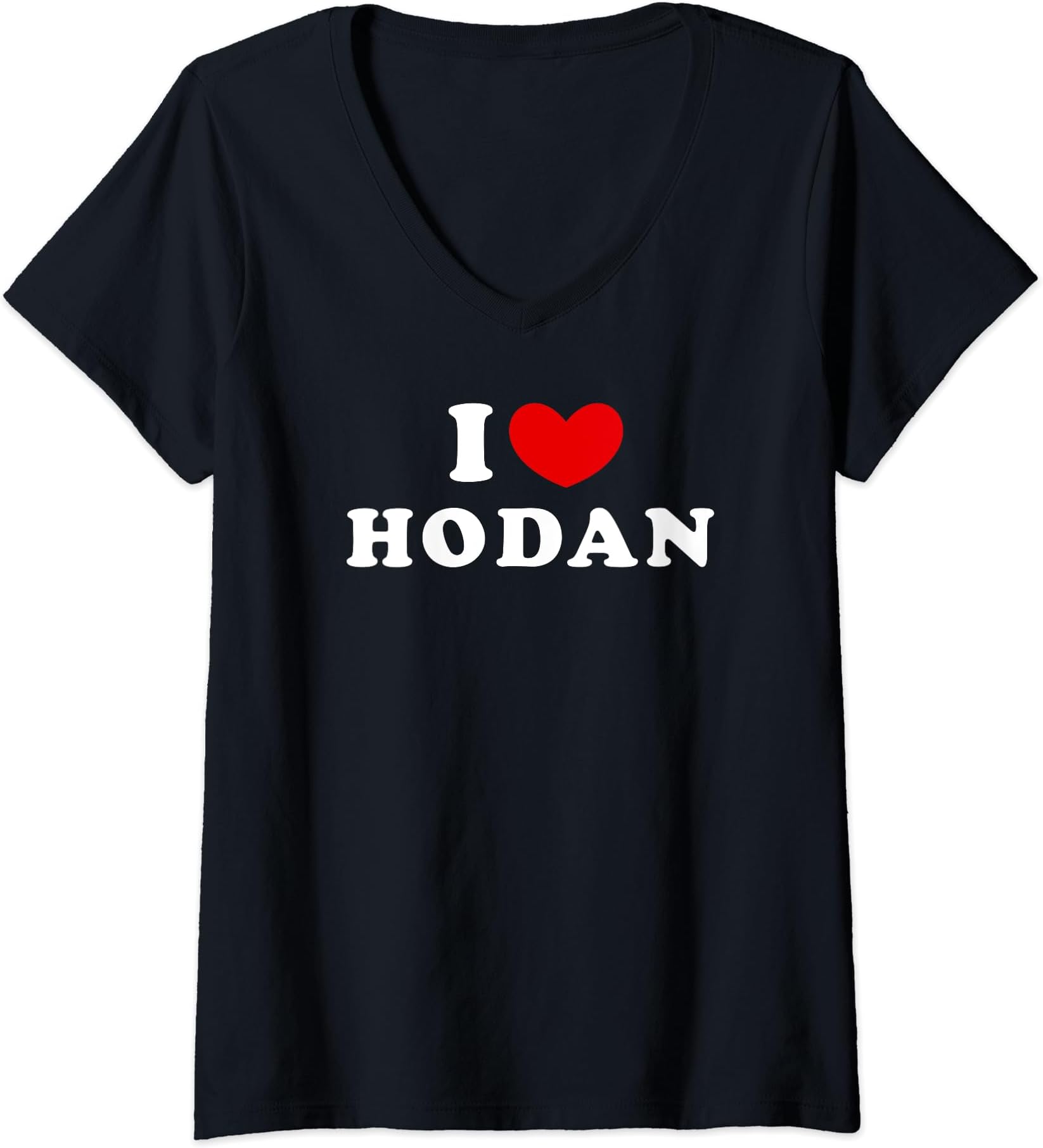 Womens I Love Hodan, I Heart Hodan V-Neck T-Shirt