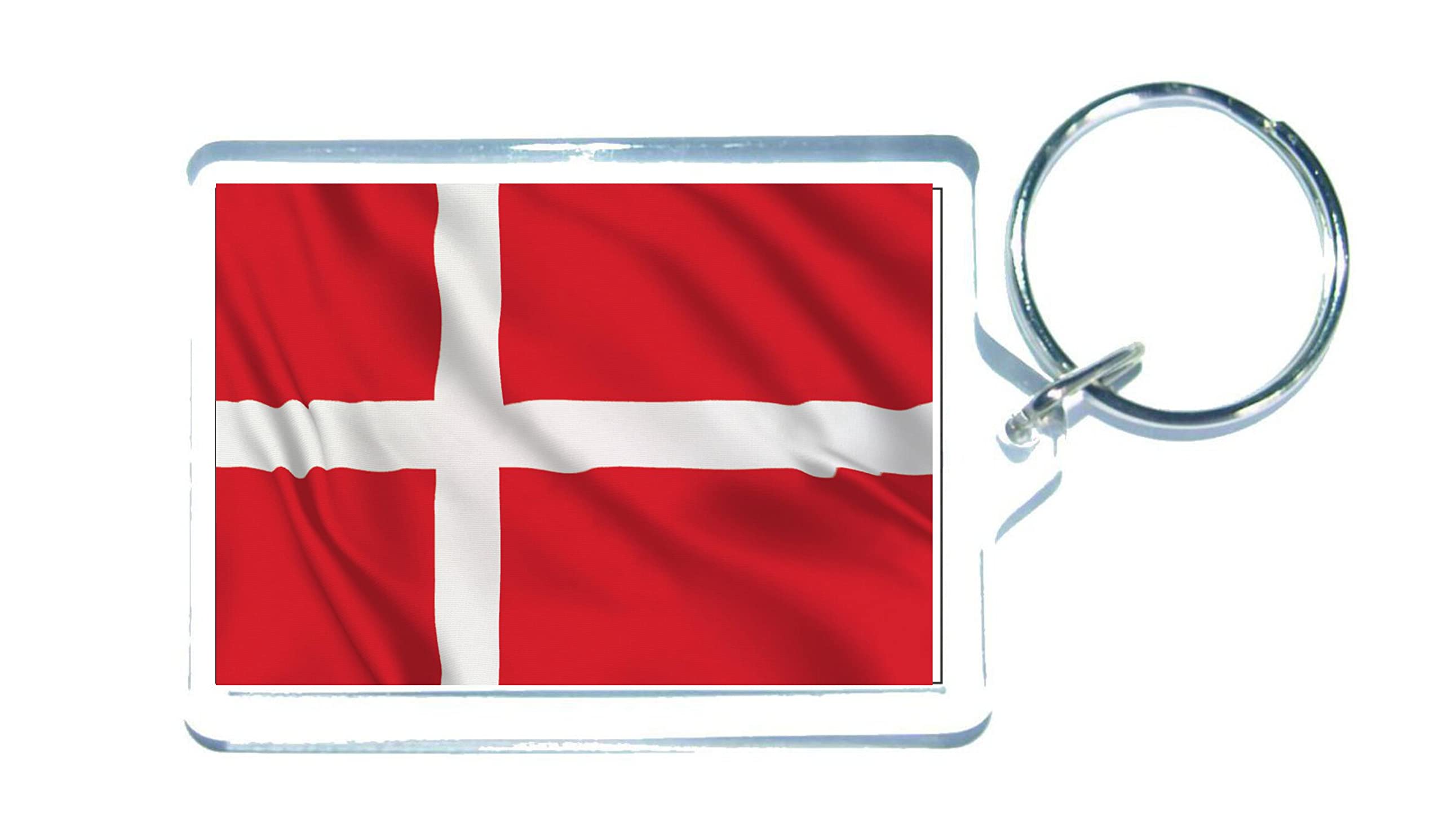 Decalarama Denmark Flag Keyring Gift - Cute Danish Novelty Country Key Fob - Birthday Present - Sadnick Gifts