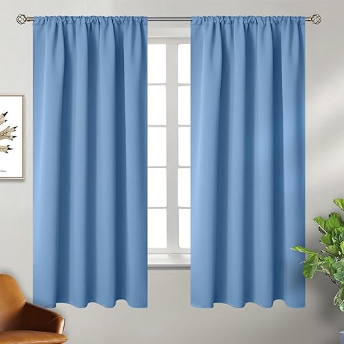 Miniatura 8 de BGment Cortinas opacas con bolsillo para barra y pestaña trasera para dormitorio, cortinas de oscurecimiento de habitación con aislamiento térmico