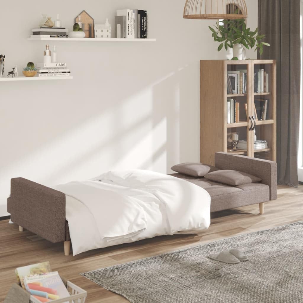 Sofá cama de 2 plazas con función de sueño, sofá plegable con 2 cojines, tela topo, marco de madera estable, cama de invitados 2 en 1 para sala de estar y habitación de invitados, 220 x 84,5