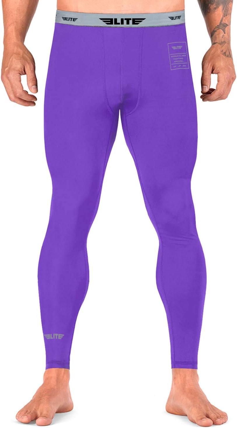 Elite Sports Menโs BJJ Spats Leggings Tights, Best Jiu Jitsu MMA no Gi spat Compression Pants for Men