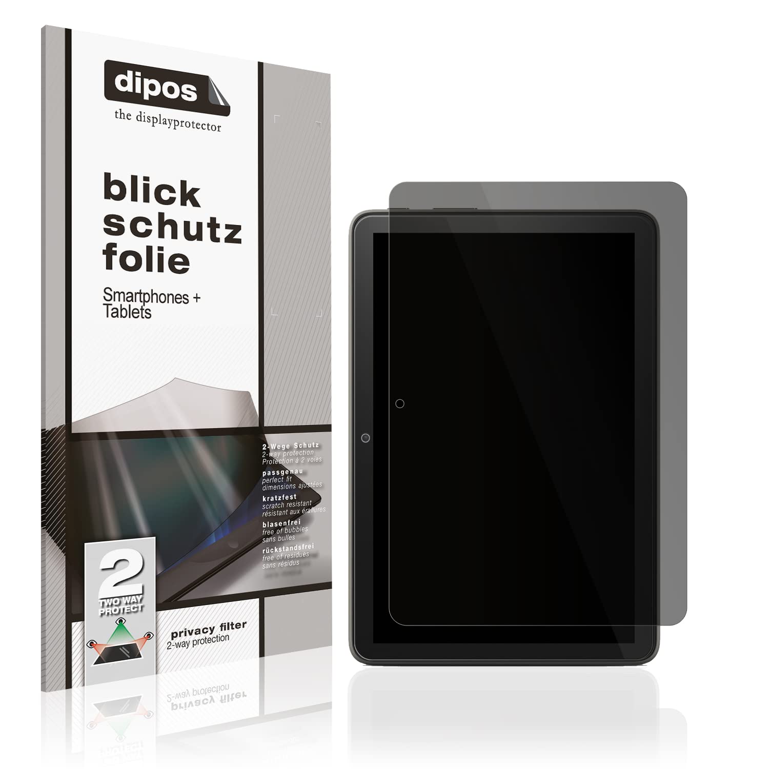 dipos Protector de Pantalla Antiespía para Amazon Fire HD 8 Kids (2022) | Película protectora mate, filtro de privacidad 4 vías, ajuste perfecto, antiarañazos, sin burbujas, autoadhesivo
