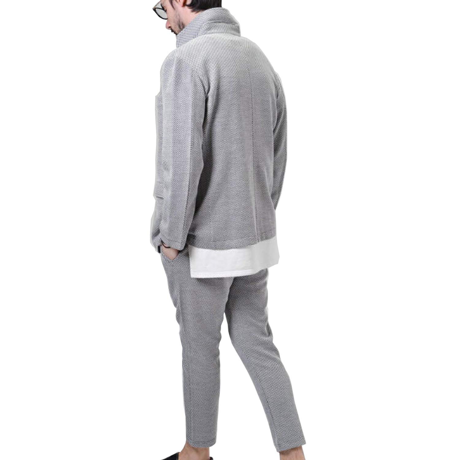 Amazon | [スローガン] セットアップ ワッフル スウェット スーツ 上下
