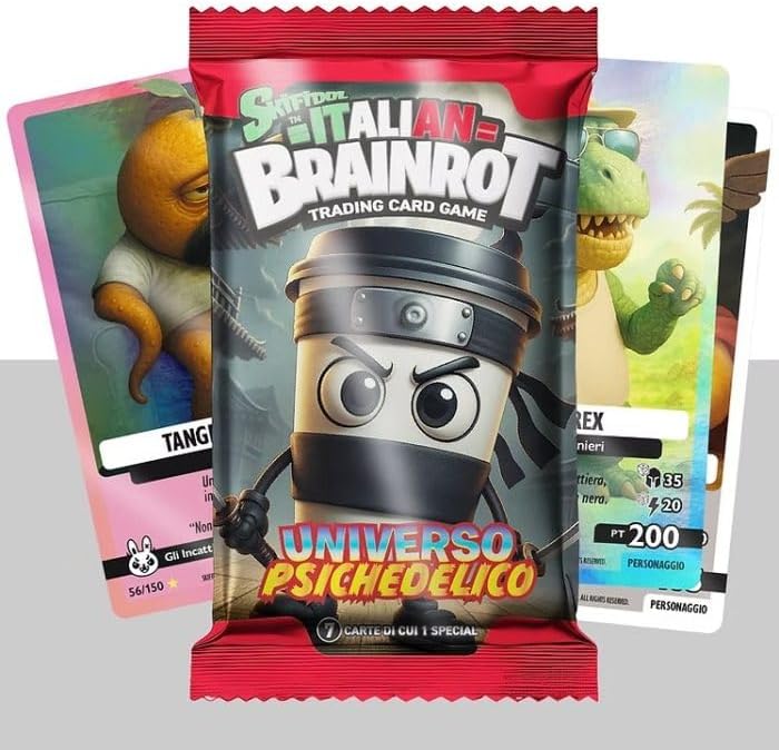 Funky Box Italian Brainrot Trading Card Game - Scrapbook + Envelope with Cards of the Most Famous Italian Memes, Album for Exclusive Cards of Virtual and Popular Memes image 3