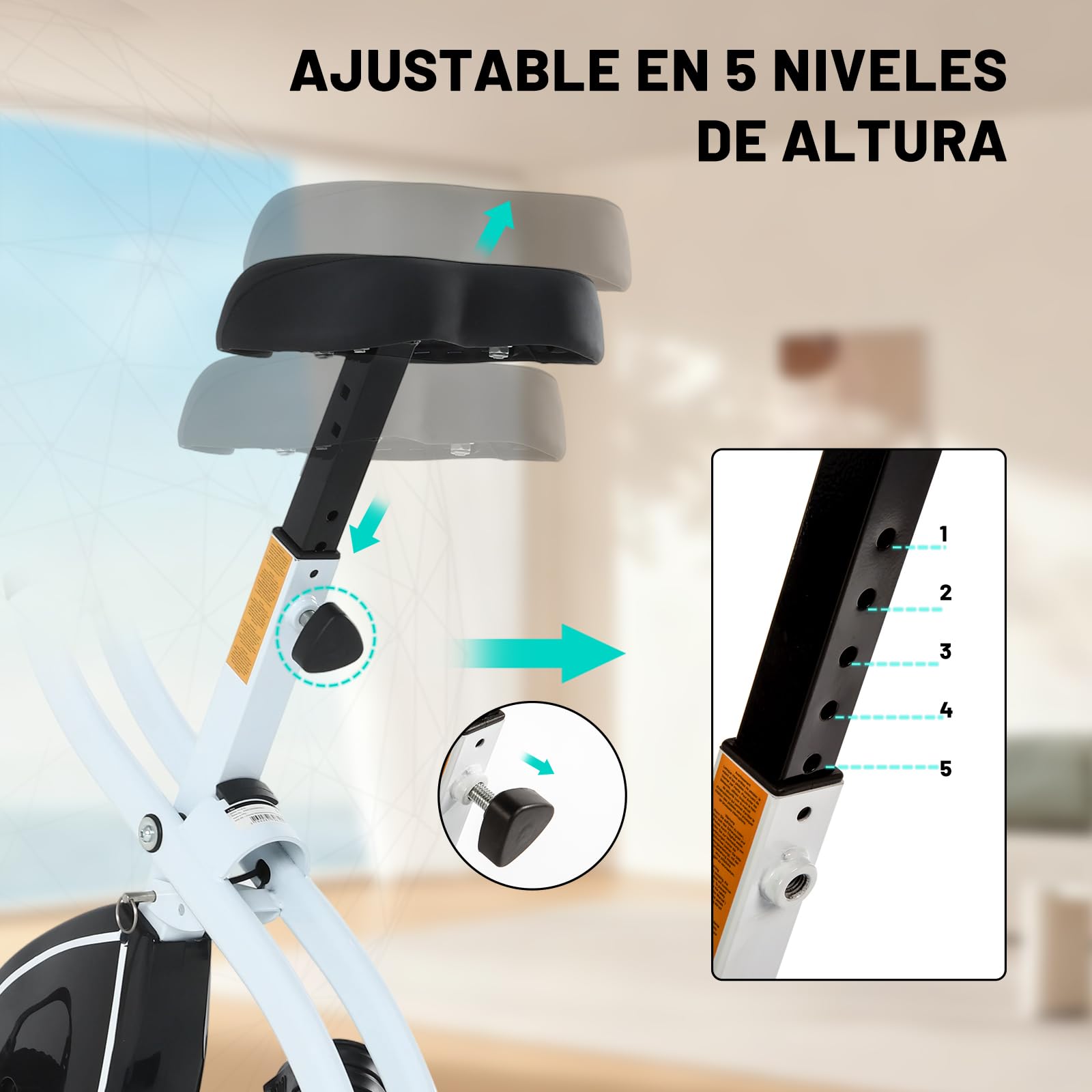 ISE Bicicleta estática plegable Cardio Training Fitness 8 niveles de resistencia magnética pantalla LCD Entrenamiento con sensor de frecuencia cardiaca, SY-810L