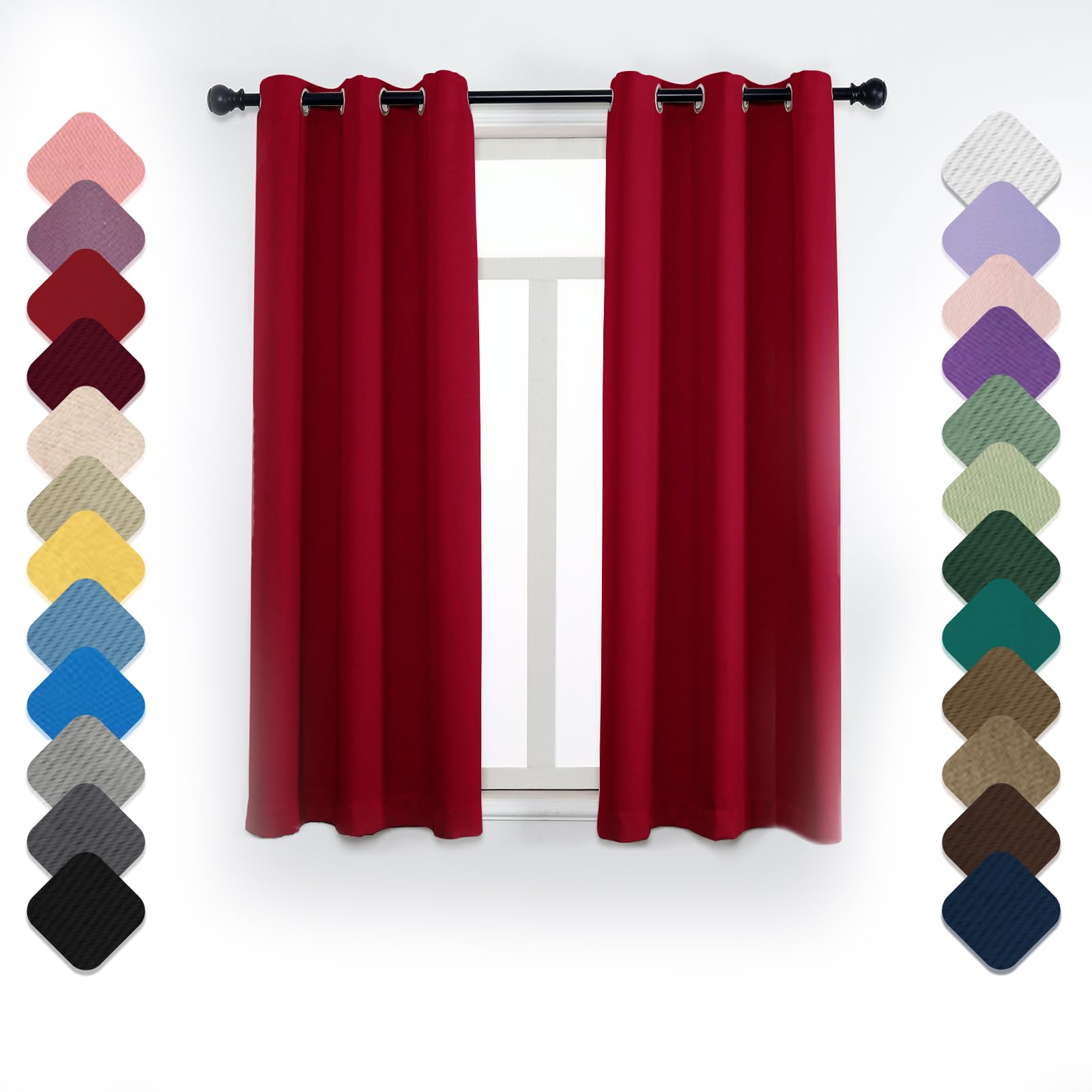 Cortinas opacas rojas de 200 x 180 cm, separador de habitación con ojales, cortinas de privacidad insonorizadas, 1 panel, tela pesada, ideal para dormitorio, sala de estar, cine en casa
