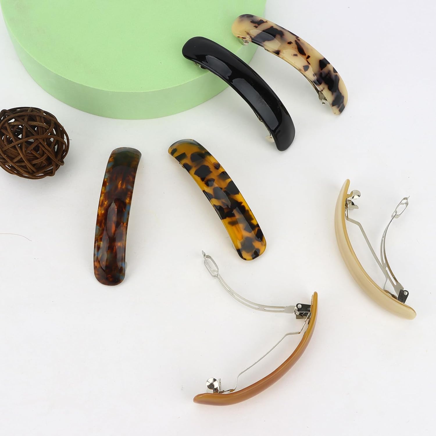 6 Pcs Hair Barrettes for Women, French Barrette Curved Tortoise Clips for Women Fine Thin Hair Fashion Accessories - Image 8