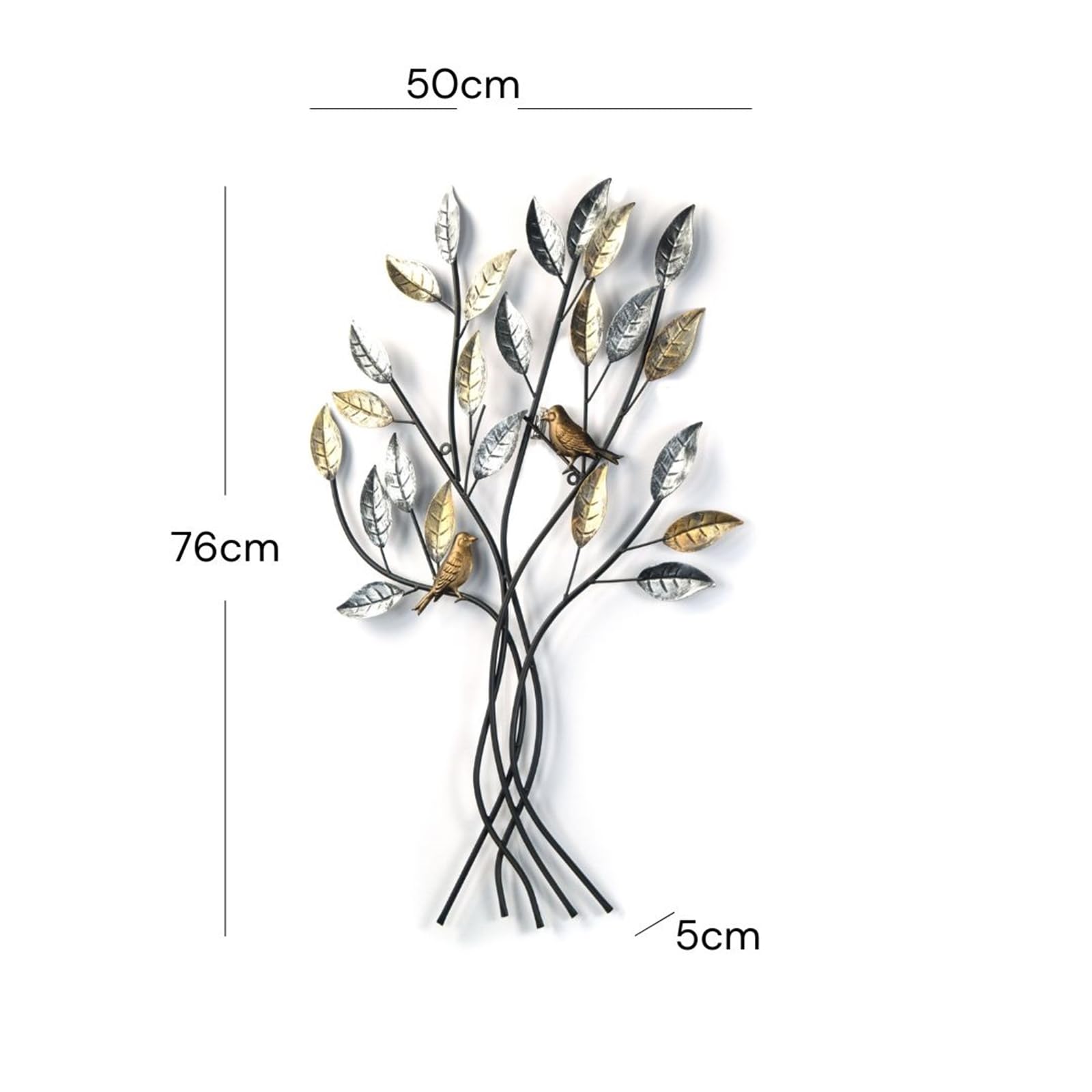 Lot de 2 statues oiseaux d'amour en métal noir – Décoration murale résistante aux intempéries – Pour intérieur et extérieur – Ornements de jardin