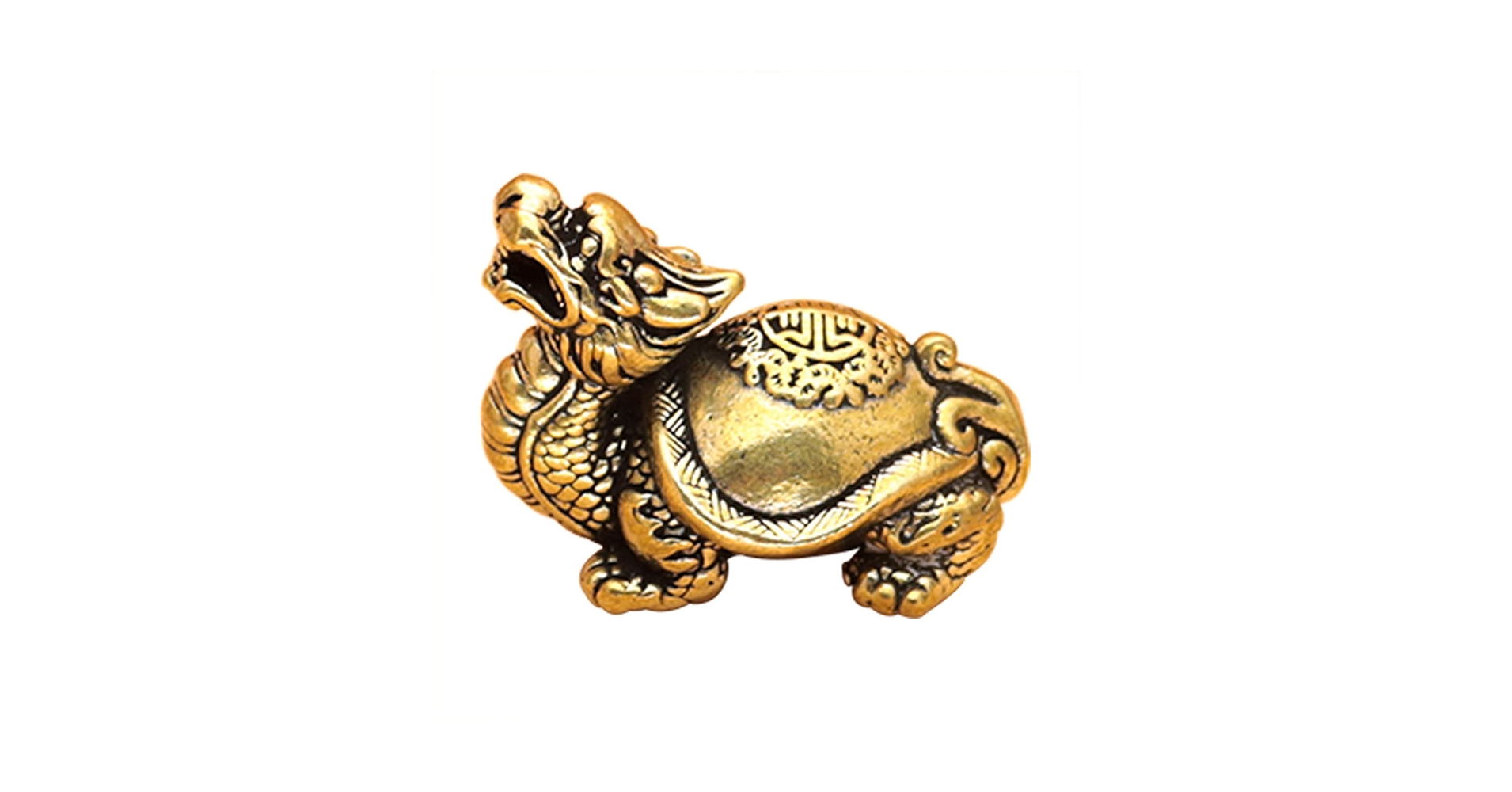 Amazon.co.jp: 吉祥 龍亀 ミニ置物 真鍮 銅製 ミニ龍亀の置き物