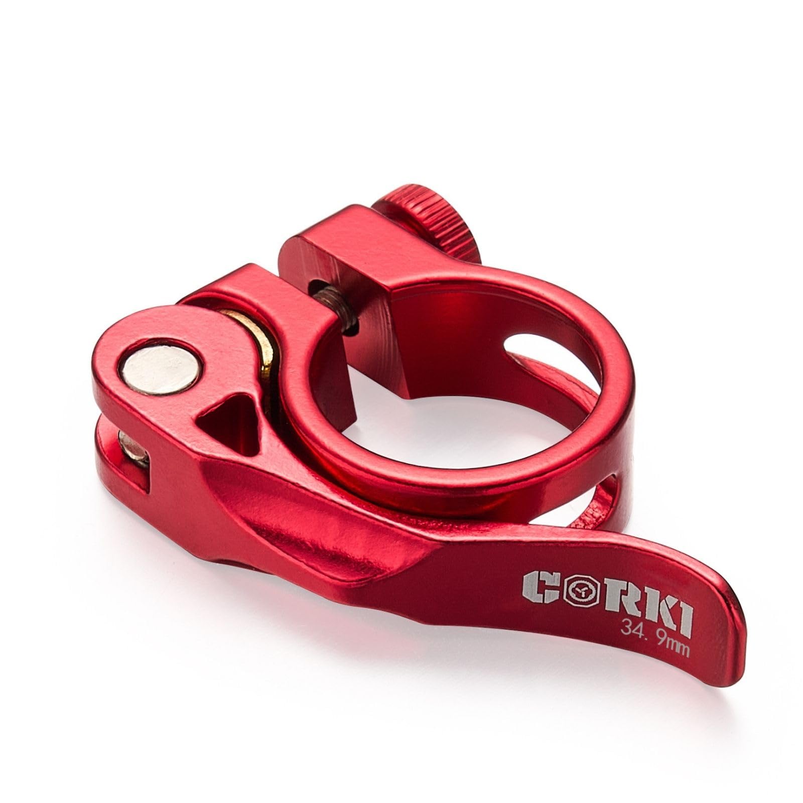 Corki Cycles Einstellbare Schnellspanner Fahrrad Sattelstützenklemme 34,9mm - Aluminiumlegierung Rot KC89