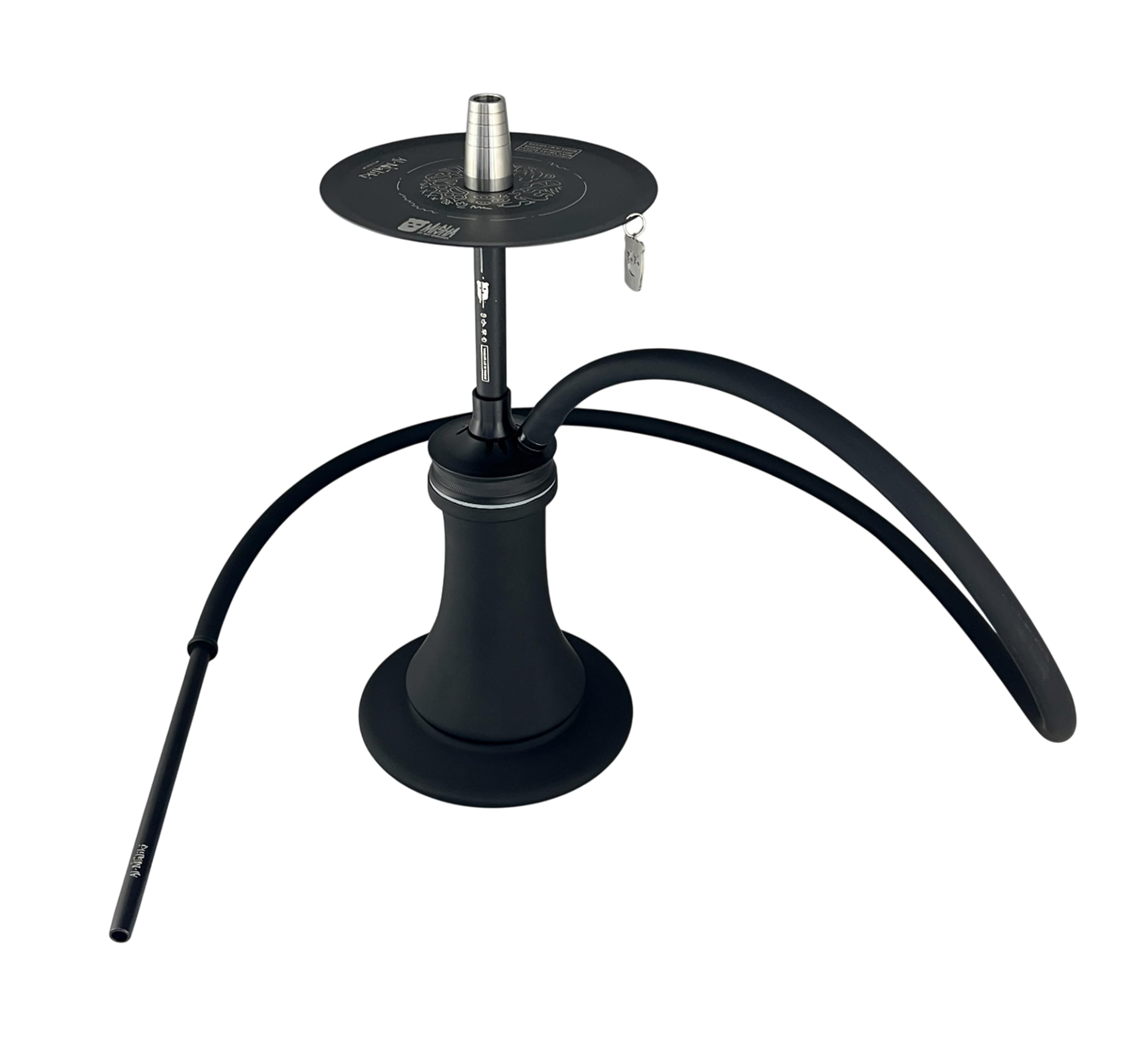 Al-Maliki Misha Premium Modern Hookah | Sleek Black Stem with Matt