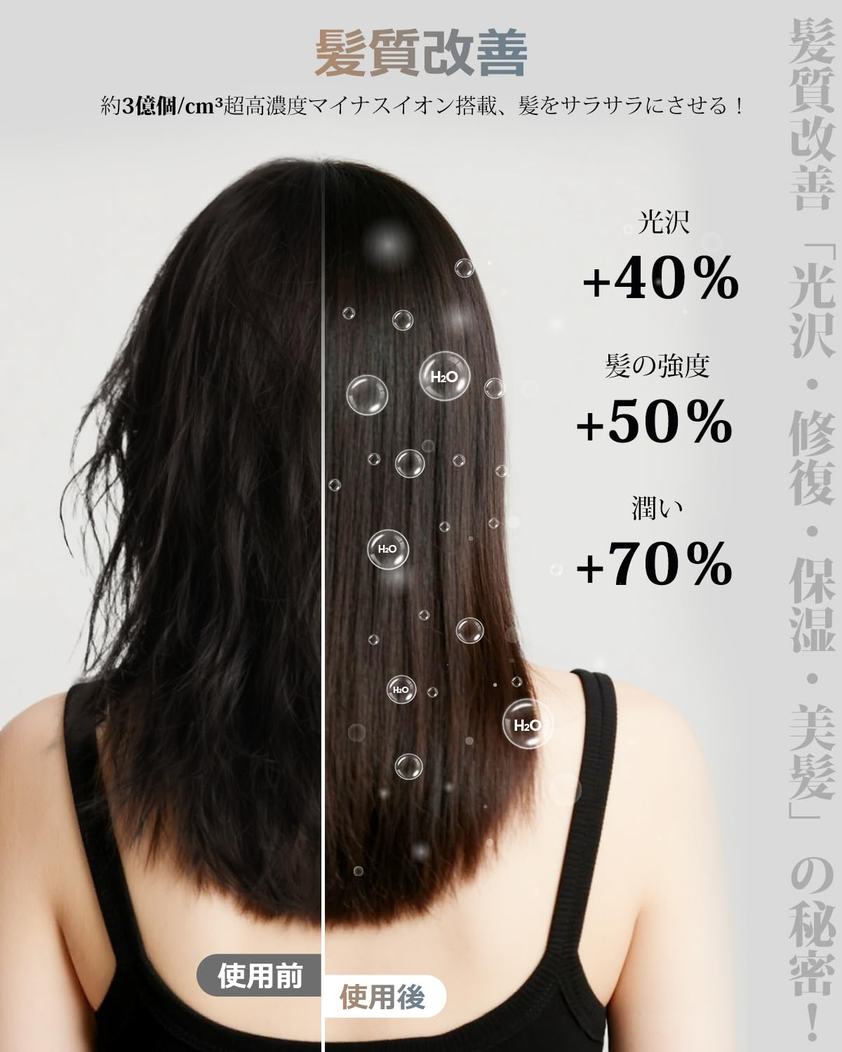 Amazon | ドライヤー 大風量 20S 速乾 ヘアドライヤー 【3億マイナス