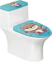 Vista 18 de Juego de decoración de baño de 2 piezas con diseño de muñeco de nieve de Navidad, cubierta de tanque para asiento de inodoro
