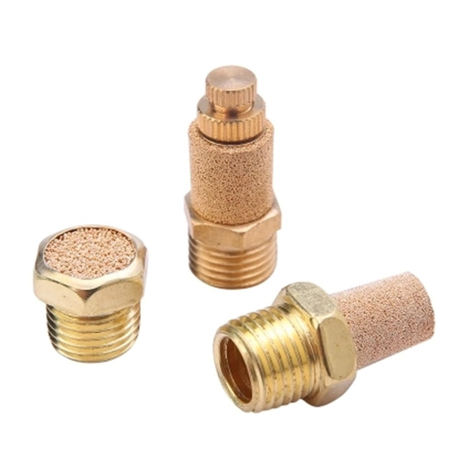 Silencieux d'échappement pneumatique 10 pièces filtre anti-bruit silencieux en laiton 1/8 1/4 3/8 1/2 3/4 bouchon pneumatique silencieux Air(B,1/4")