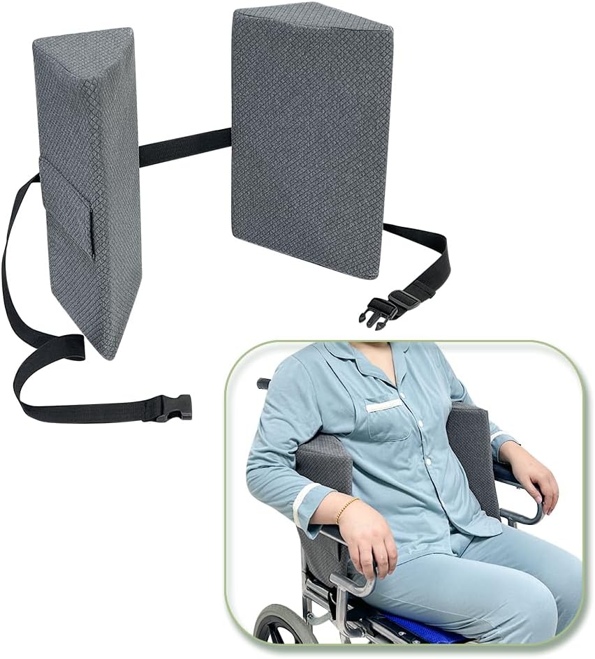 KAAMOS Lateral Support for Wheelchair Side Guards Wheelchair Lateral Support Cushion Posture Foam Wedge Pillows Contoured Wheelchair Cushion Side Padding for Seniors Better Posture with Strap