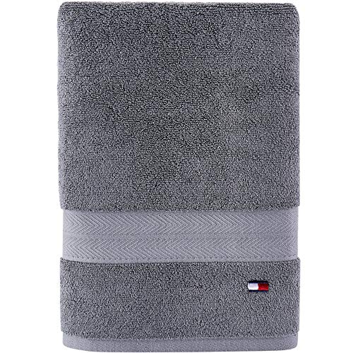 Image of Tommy Hilfiger Modern American Bath Towel, 30 x 54 inch, Grey Violet