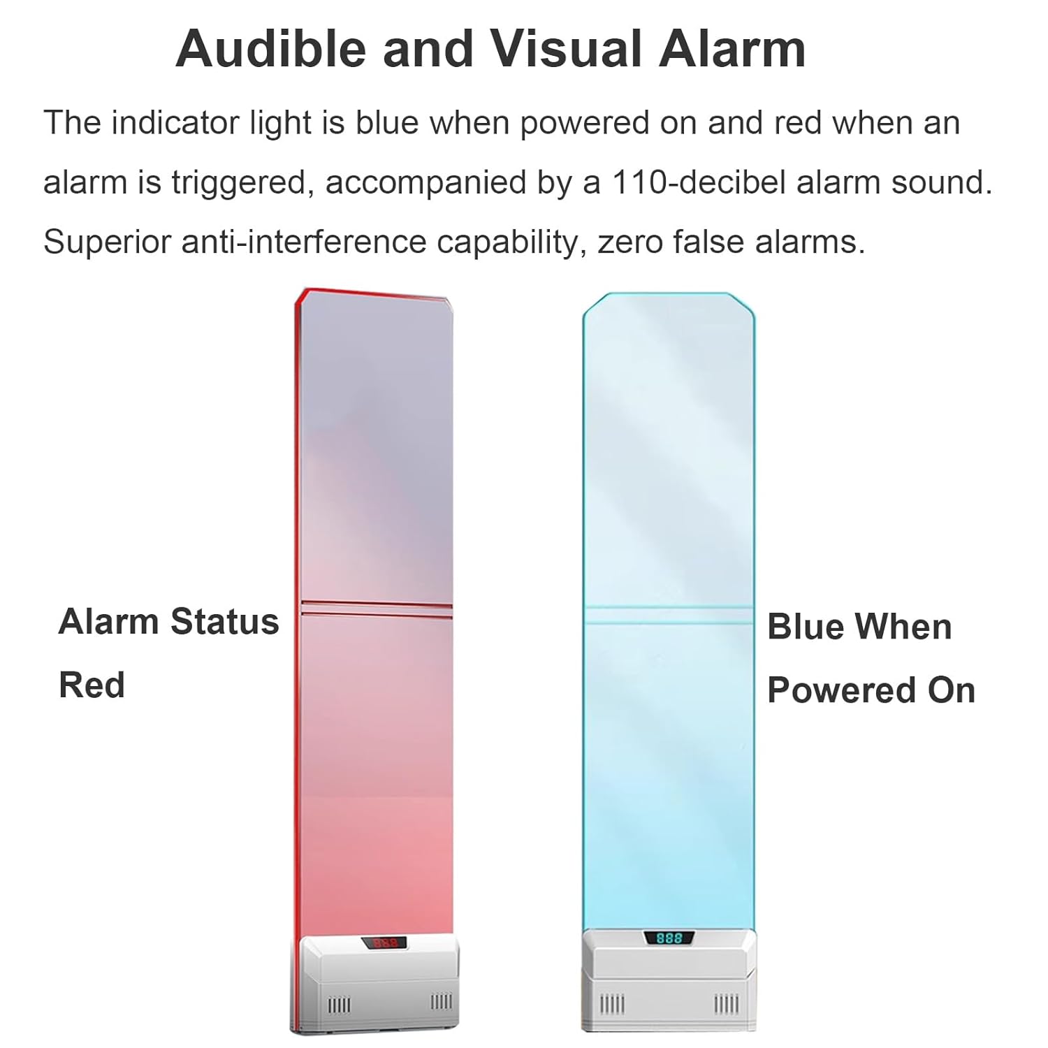 AM 58KHZ EAS Security System, Antitheft Alarm Systems, Retail Anti Theft Equipment, Acrylic Material, Audible and Visual Alarm, for Clothing Stores and Supermarkets