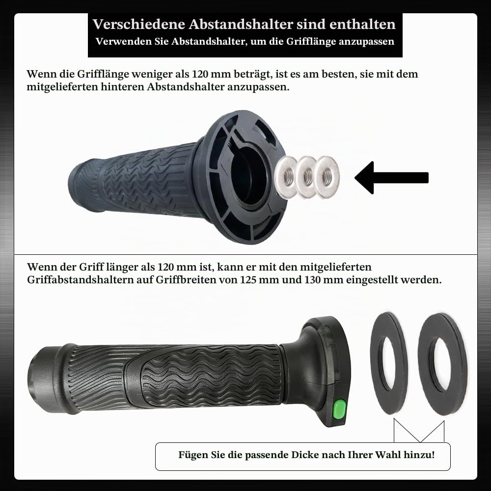Motorrad-Heizgriffe 45W Hochleistung Wasserdichtes Lenker-Heizkit, Universell für 22mm Lenker, Längenverstellbar 115–130mm Zubehör (Schwarz)