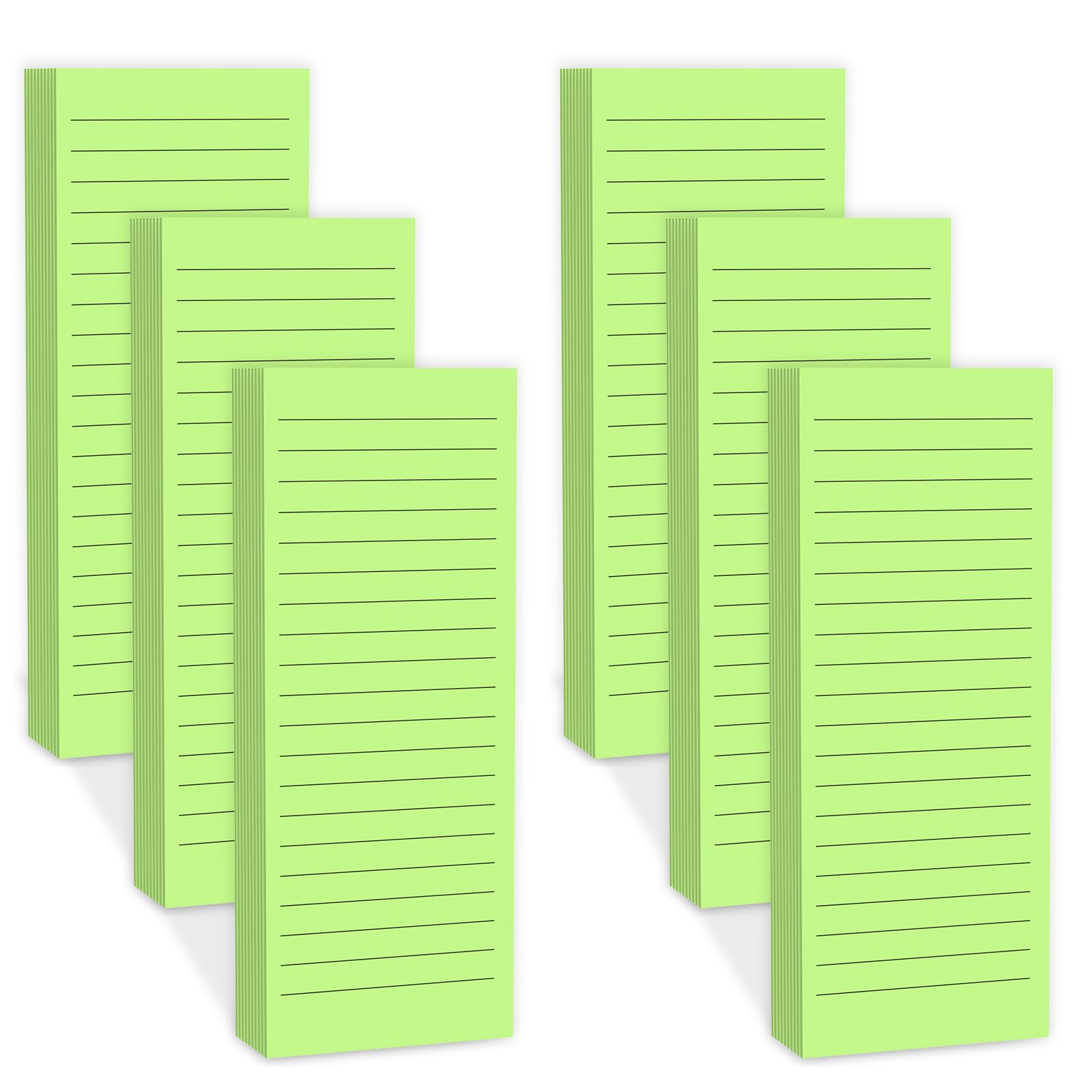 Magnetic Notepads Note Pads for Fridge with Full Magnet Back, 180 Sheets Green Lined Refrigerator Notepad, 30 Sheets Per Pad for Grocery List, Shopping List, Office, Home, To-Do Lists & Memos