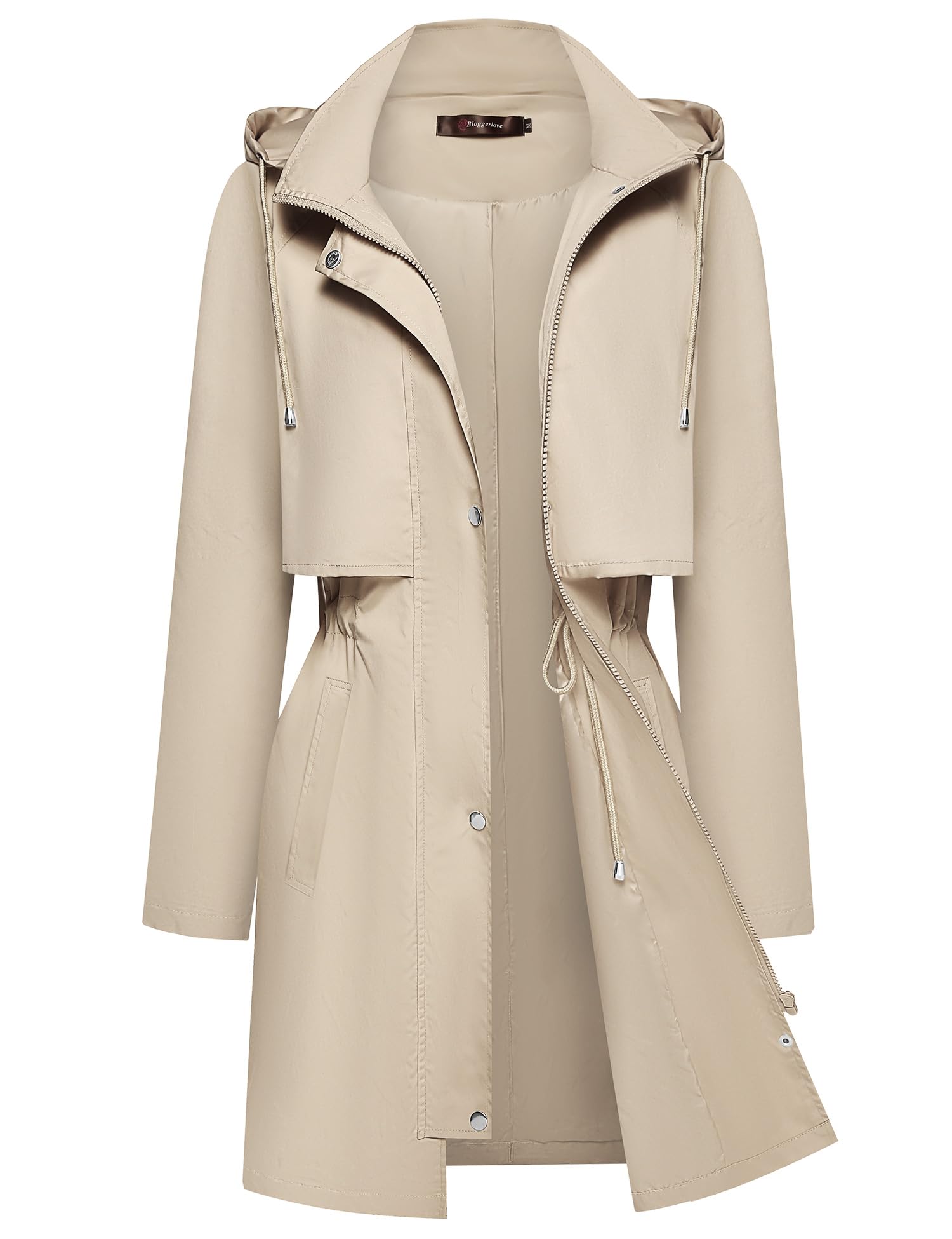 Bloggerlove Rain Jacket for Women Waterproof with Hood Trech Coat for Women Lightweight Raincoats Packable Windbreaker