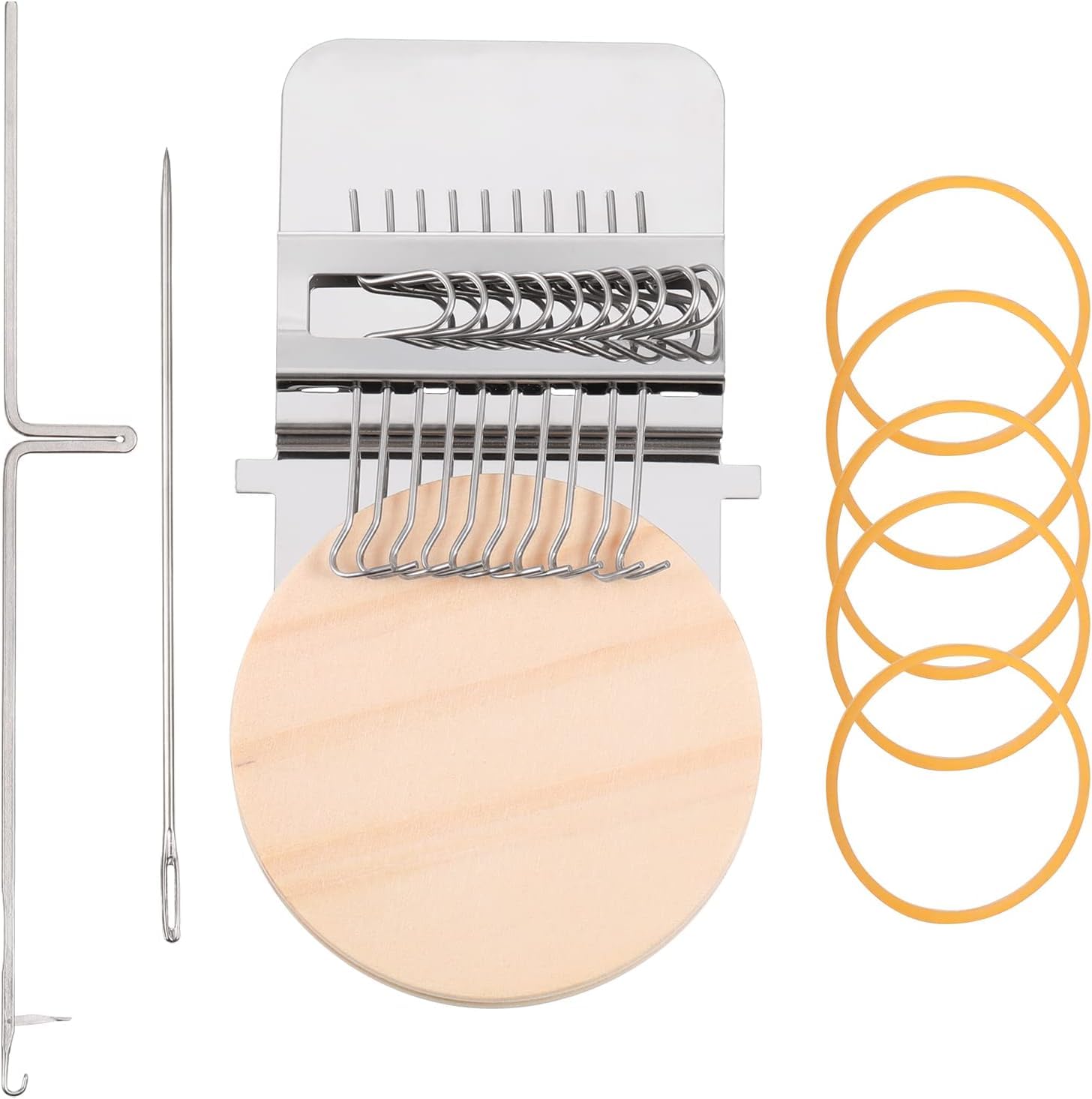 SUWIWKKOA Darning Mini Loom, Darning Loom Machine Speedweve Loom Knitting Machine Type Knitting Tool for Beginners to DIY Art of Quick Repair of Jeans, Socks, DIY Clothes and Gloves (10 Hooks)