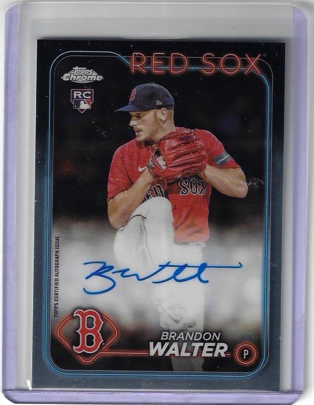Brandon Walter Autographed Topps Chrome Rookie Card Auto Collectible Baseball Card - 2024 Topps Chrome Baseball Card #RA-BWA (Red Sox)