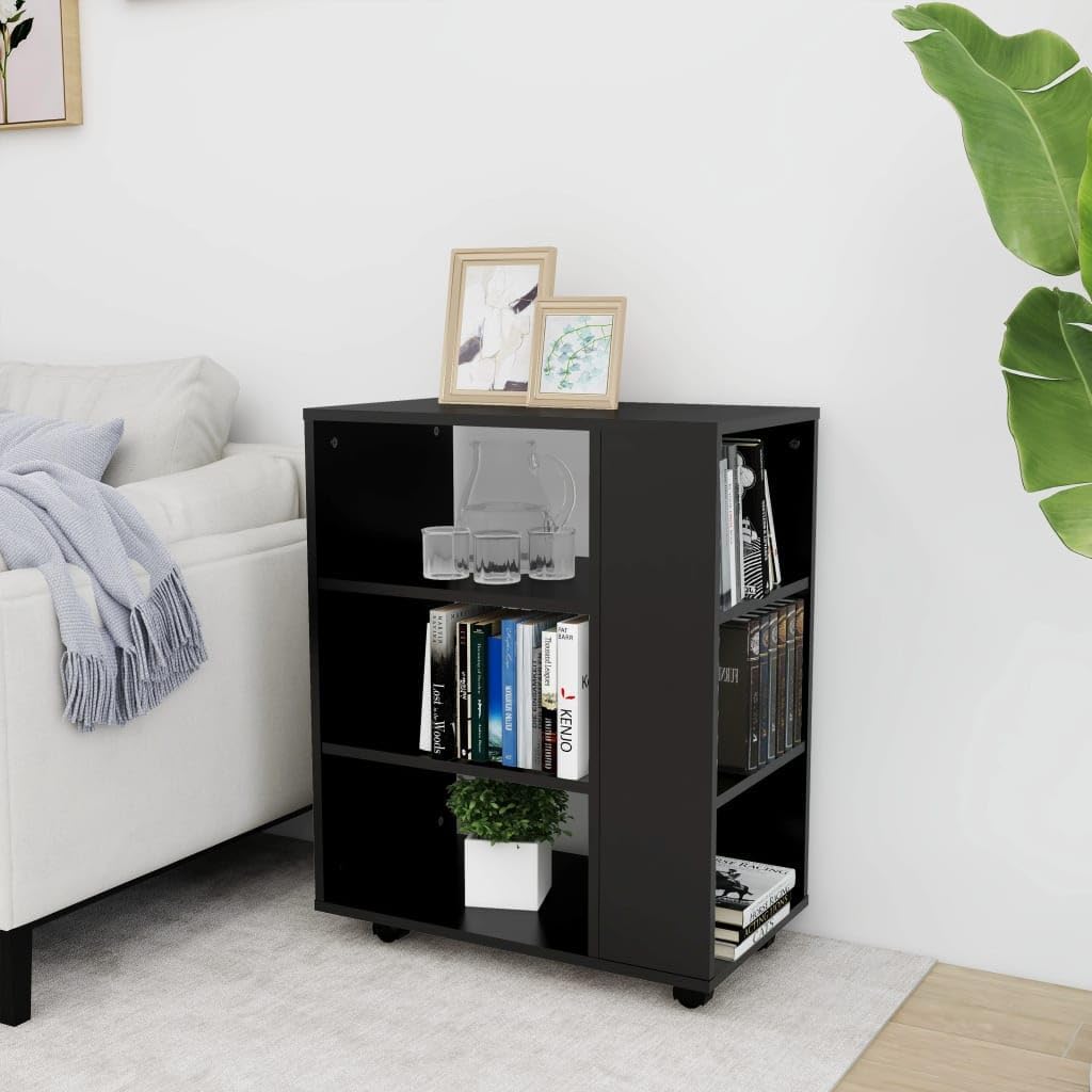 Three Shelf Rolling Cabinet with Lockable Wheels for Office Storage and Mobile Organization
