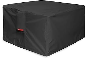 Fire Pit Cover Waterproof 600D Square Patio Fire Pit Table Cover Black