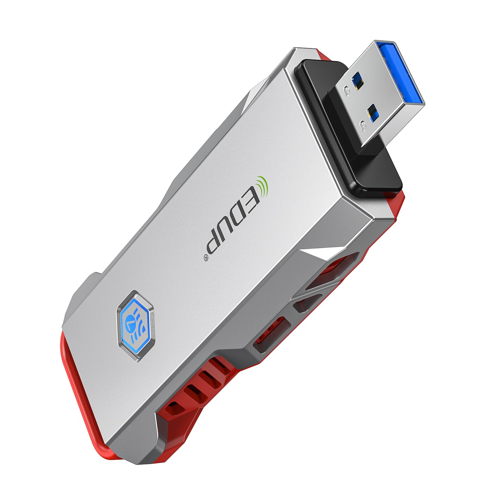 EDUP Adattatore USB WiFi 7 per PC, USB 3.0 Wi-Fi 7 Dongle BE6500Mbps, Tri-Band 6GHz/5GHz/2.4GHz, scheda di rete WiFi 7 per giochi, compatibile con Windows 11 e Linux Kernel 6.7+