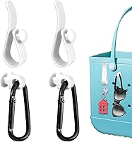 Vista 9 de Juego de 4 ganchos compatibles con bolsa Bogg, mosquetón con inserción para llavero, compatible con bolsas de playa pequeñas y grandes